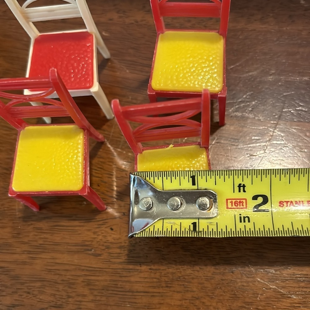 Vintage Dollhouse Furniture 4 Chairs - Picture 3 of 9